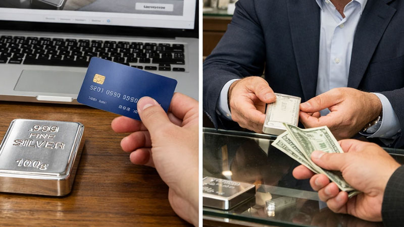 مقایسه خرید آنلاین و حضوری نقره
