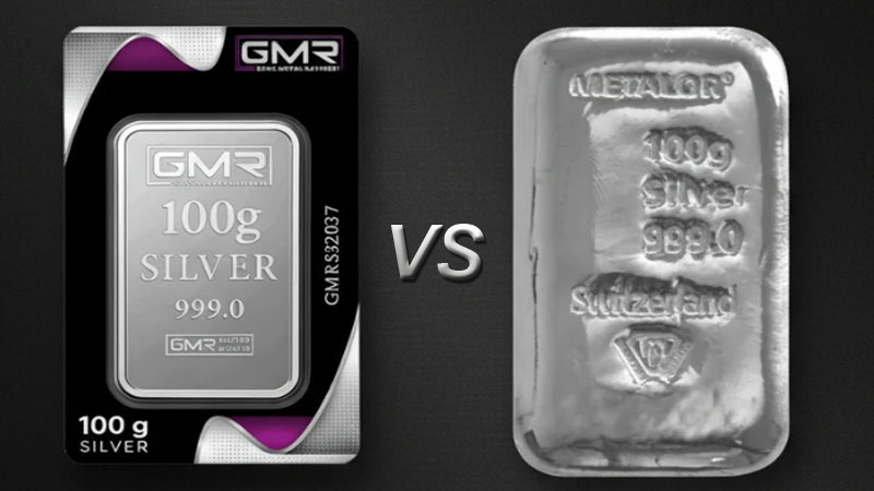 تفاوت شمش نقره ضرب ‌شده و ریخته ‌گری