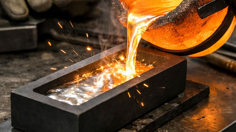 ذوب نقره در تولید شمش نقره