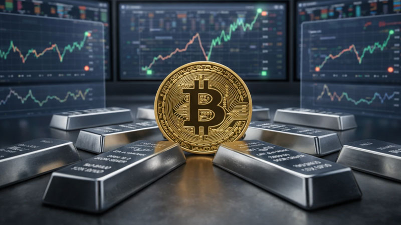 ثبات قیمتی و میزان نوسان در نقره و ارز دیجیتال