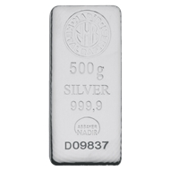 شمش نقره نادیر Nadir وزن 500 گرمی عیار 999.9