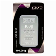شمش نقره جی ام آر ترک GMR وزن 100 گرمی عیار 999.0