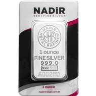 شمش نقره ندیر ترکیه Nadir وزن یک اونسی عیار 999.0
