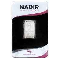 شمش نقره ندیر ترکیه Nadir وزن 10 گرمی عیار 999.0