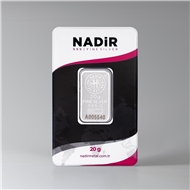 شمش نقره ندیر ترکیه Nadir وزن 20 گرمی عیار 999.0