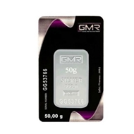 شمش نقره جی ام آر ترک GMR وزن 50 گرمی عیار 999.0