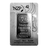 شمش نقره ان زد پی NZP وزن یک اونسی عیار 999.0